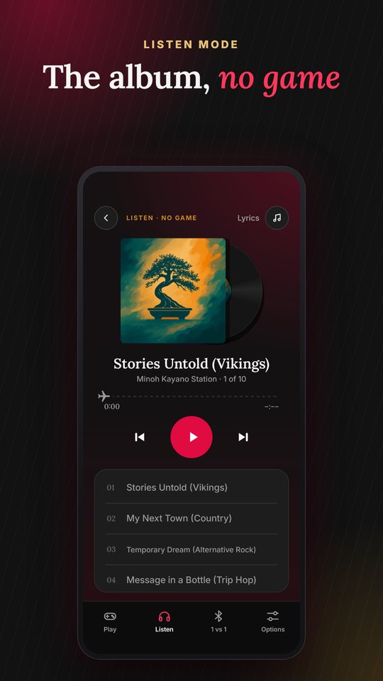 Listen mode with lyrics