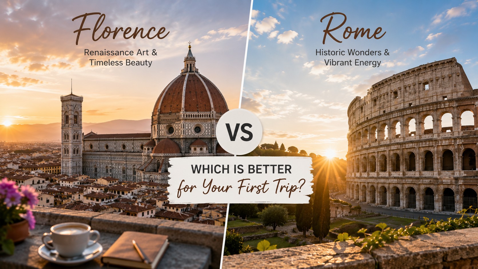 Florence and Rome Italy travel comparison